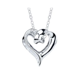 Bridge Jewelry Footnotes Sterling Silver Small Ribbon Heart Pendant