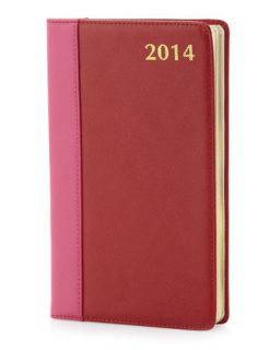Saffiano Two Tone Planner, Red/Pink