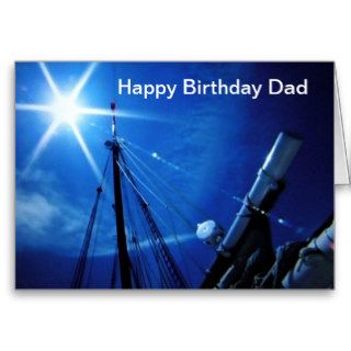 AT SEA HAPPY BIRTHDAY DAD GREETING CARD