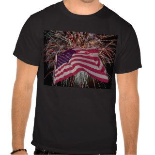American Flag and Fireworks T Shirts