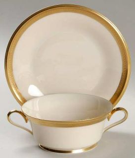 Lenox China Aristocrat Footed Cream Soup & Dessert Plate/Saucer Set, Fine China