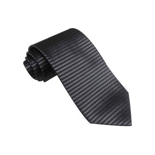 Haggar Horizontal Striped Tie, Black, Mens