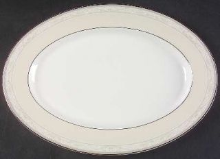 Noritake Manassa 14 Oval Serving Platter, Fine China Dinnerware   Empire, White