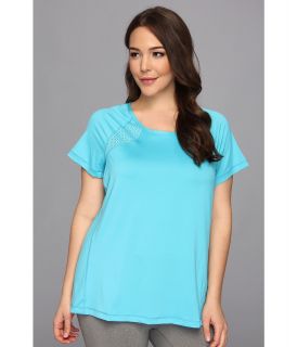 Moving Comfort Plus Size Dash Tee Womens Workout (Blue)