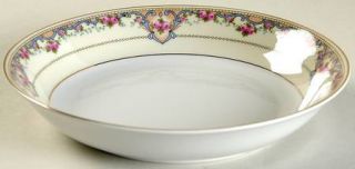 Heinrich   H&C 70366 Coupe Soup Bowl, Fine China Dinnerware   Pink Roses,Blue Sc