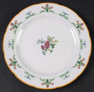 Wedgwood Charleston Salad Plate, Fine China Dinnerware   Red&Blue Flowers/Green