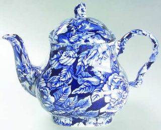 Churchill China Bermuda Blue Teapot & Lid, Fine China Dinnerware   All Over Blue