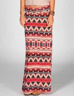 Multi Ethnic Print Maxi Skirt Multi In Sizes Large, X Small, Medium,