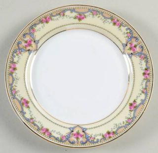Heinrich   H&C 70366 Bread & Butter Plate, Fine China Dinnerware   Pink Roses,Bl