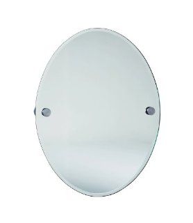 Smedbo Loft Collection Oval Bathroom Mirror in Brushed Chrome   Wall Mounted Mirrors