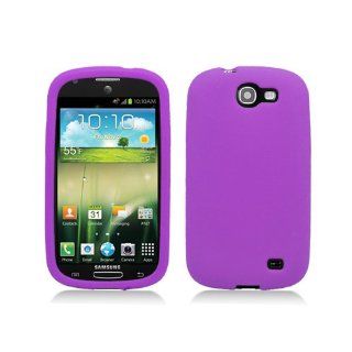 Purple Soft Silicone Gel Skin Cover Case for Samsung Galaxy Express SGH I437 Cell Phones & Accessories