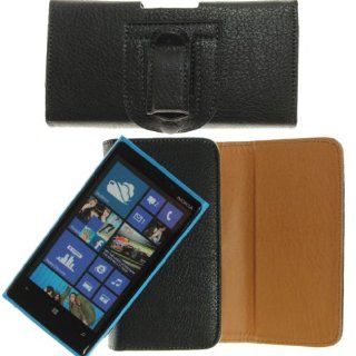 Easygoby Black Horizontal Premium Leather Hip Holster & Waist hipster Pouch with Belt Cilp Case for Nokia Lumia 920 Cell Phones & Accessories