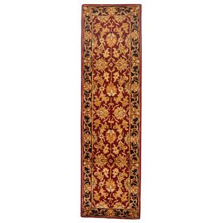 Handmade Heritage Kashan Burgundy/ Black Wool Rug (2'3 x 22') Safavieh Runner Rugs
