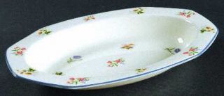 Wedgwood Springtime (Multi On Ivory) 10 Oval Vegetable Bowl, Fine China Dinnerw