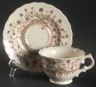 Metlox   Poppytrail   Vernon Desert Bloom Footed Cup & Saucer Set, Fine China Di