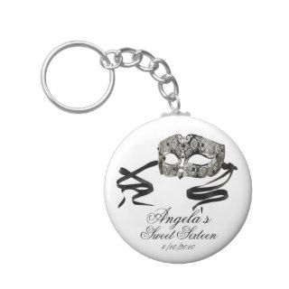 Masquerade mask, Sweet Sixteen personalized favor Key Chains