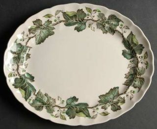 Johnson Brothers Vintage (Cream,Green Ivy& Berries) 11 Oval Serving Platter, Fi