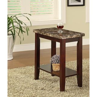 Espresso Wooden Marble Chair Side End Table Coffee, Sofa & End Tables
