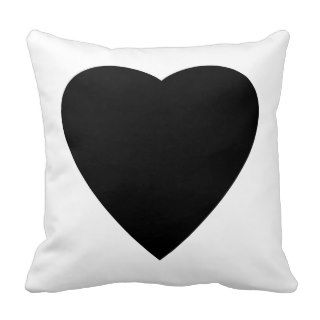 Black and White Love Heart Design. Throw Pillows