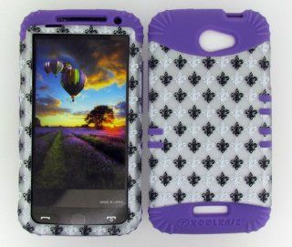 3 IN 1 HYBRID SILICONE COVER FOR HTC ONE X HARD CASE SOFT LIGHT PURPLE RUBBER SKIN SAINTS FLEUR LP TE439 S S720E KOOL KASE ROCKER CELL PHONE ACCESSORY EXCLUSIVE BY MANDMWIRELESS Cell Phones & Accessories