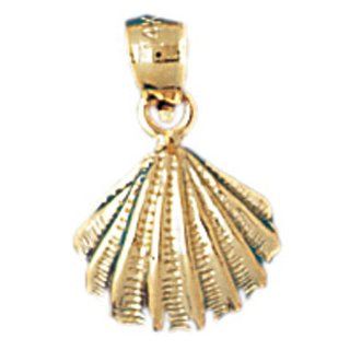 14K Gold Charm Pendant 1.2 Grams Nautical> Assorted Nautical Shell1070 Necklace Jewelry