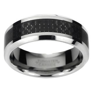 Vance Co. Men's Tungsten Carbide Black Carbon Fiber Inlay Band (8 mm) Vance Co. Men's Rings