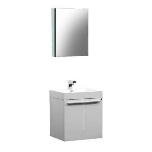 Fresca Alto 23 in. Vanity in White with Acrylic Vanity Top in White and Medicine Cabinet FVN8058WH