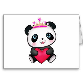 Panda Lover Fan Gift Valentine's Day Heart Present Greeting Card