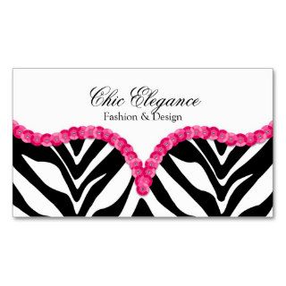Elegant Zebra Print & Sequin Look Business Cards