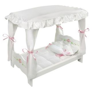 Badger Basket White Rose Doll Canopy Bed