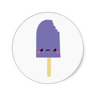 Cute Kawaii Ice Pop Creamsicle Round Sticker