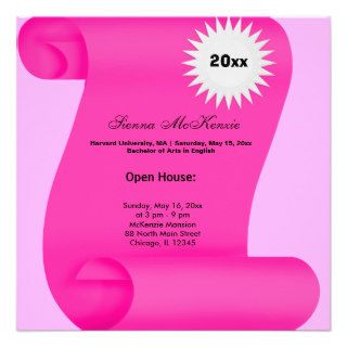 Graduation Open House (Pink) Personalized Invitation