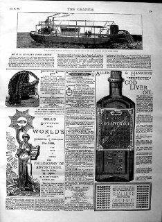 1884 LE STANLEY STEAM BOAT CONGO COD LIVER OIL CANOPY   Prints