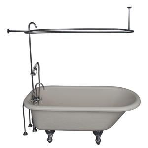 Barclay Products 5 ft. Acrylic Roll Top Bathtub Kit in Bisque with Polished Chrome Accessories TKATR60 BCP2