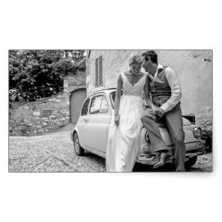 Fiat 500 in Italy, Classic wedding gifts Rectangular Stickers