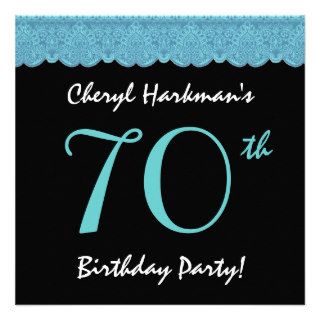 70th Birthday Party Pretty Lace Template Invitations