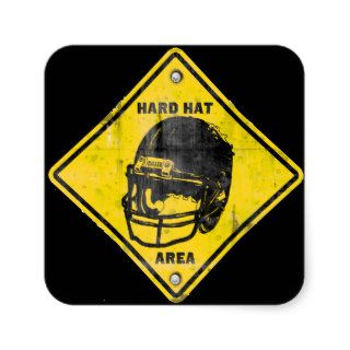 Football Hard Hat Area Square Sticker