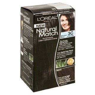 L'Oreal Natural Match Color Creme Gloss 3C Blackest Black  Chemical Hair Dyes  Beauty