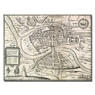 Braun, Hogenberg 'Map of Bristol, 1581' Canvas Art Trademark Fine Art Canvas