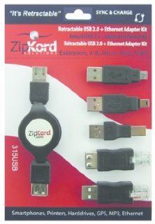 ZIP 315usb Retractable USB Ext Cable w/ 5 Tips