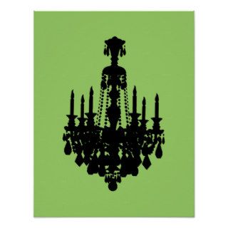Black & White Vintage Chandelier Graphic Posters