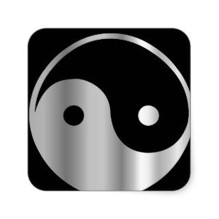 Taoism  Daoism  Ying and Yang religious icon Square Stickers