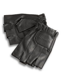 Milwaukee Motorcycle Clothing Company MMCC Fingerless Gloves with Gel Palm (Black, Large) Automotive