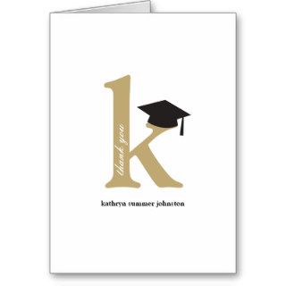 Monogram Alphabet Graduation Photo Thank You Card