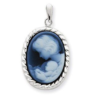 14k White Gold New Arrival Iii Agate Cameo Pendant, Best Quality Free Gift Box Satisfaction Guaranteed Jewelry