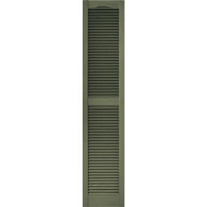 Builders Edge 15 in. x 72 in. Louvered Shutters Pair in #282 Colonial Green 010140072282