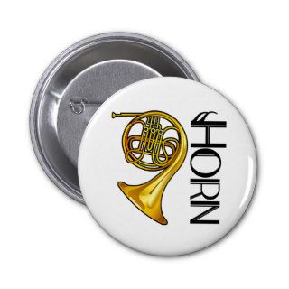 Classy Brass French Horn Button