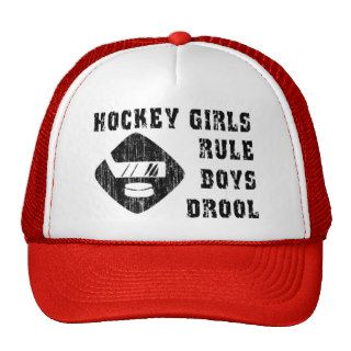 Funny Hockey Girls Rule Boys Drool Hat