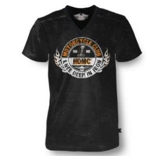 Harley Davidson Men's Black Label #1 HDMC Motor Club V Neck Black T Shirt. 302917320 Fashion T Shirts Clothing