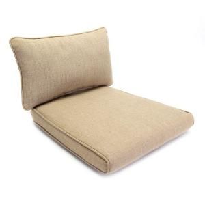 Hampton Bay Woodbury Textured Sand Replacement Outdoor Dining Chair Cushion and Pillow JY9127 D CUSH